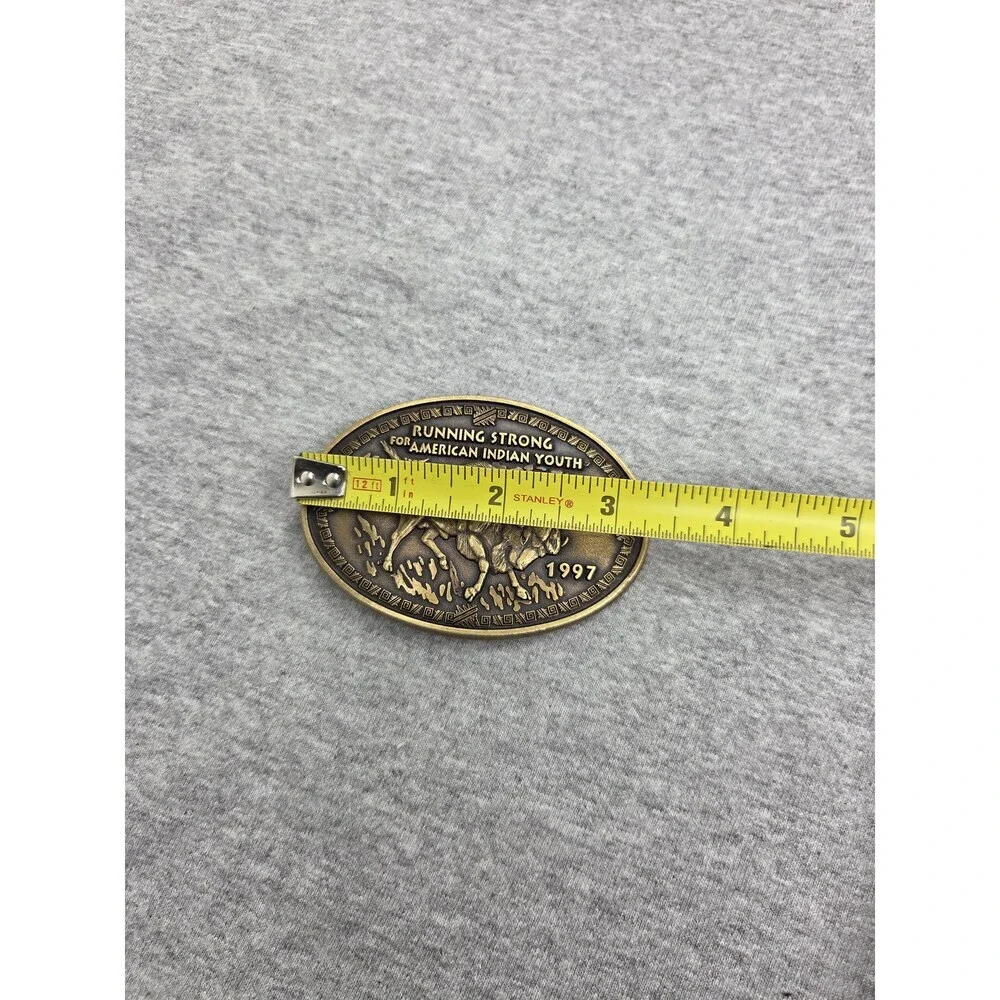 1997 Running Strong for American Indian Youth Brass Belt Buckle